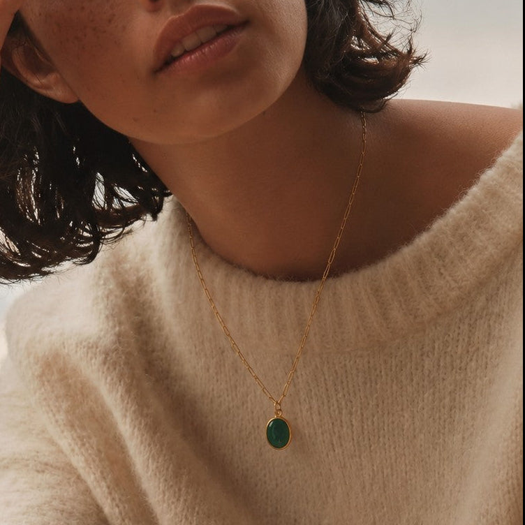FORMA · Ovale — Pendente in Agata Verde