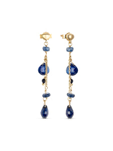 Dangle Earrings with Cyanites | 18kt Gold