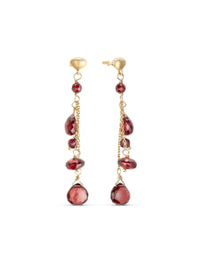 Garnet Drop Earrings | 18kt Gold