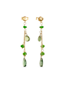 Green Apatite Drop Earrings | 18kt Gold