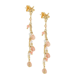 orecchini pietre naturali, opale rosa, frangipani 