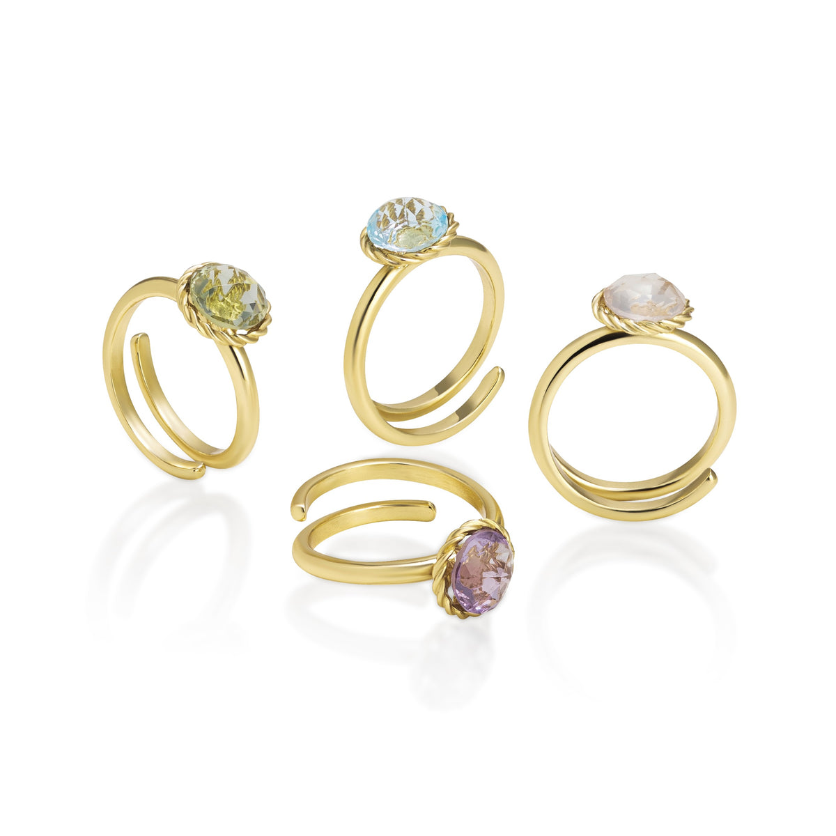Anello regolabile Pietre Rose |Rose